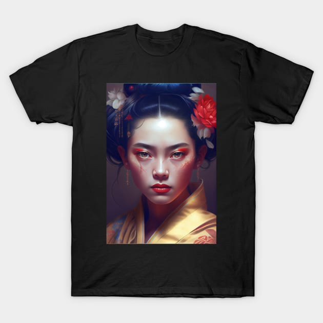 Japanese Geisha In Digital Art. Gift Idea For Japan Fans 6 T-Shirt by PD-Store